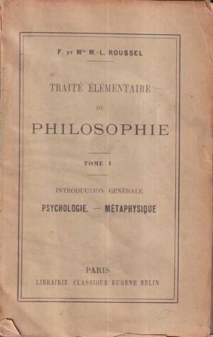f. roussel, davin-roussel: traité élémentaire de philosophie