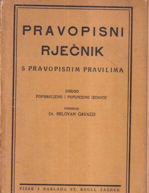 dr. milovan gavazzi: pravopisni rječnik