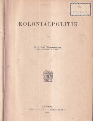 dr. alfred zimmermann: kolonialpolitik