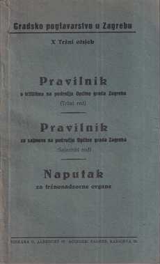 gradsko poglavarstvo u zagrebu, tržni odsjek – tržni i sajamski red 1938.
