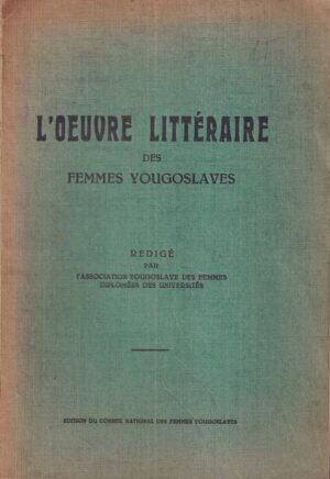 l'oeuvre litteraire des femmes yougoslaves