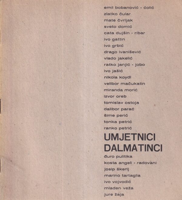katalog: umjetnici dalmatinci