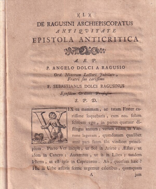 sebastiano dolci: de ragusini archiepiscopatus antiquitate epistola anticritica