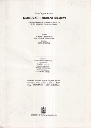 karlovac i okolni krajevi (zavičajna karta, 1970.)