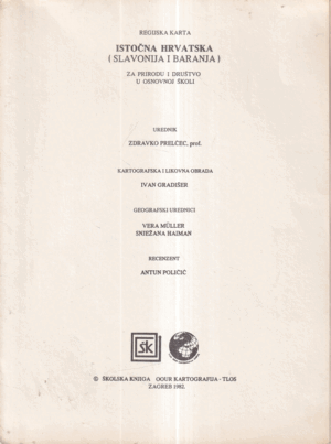 istoČna hrvatska (slavonija i baranja) / regijska karta, 1982.
