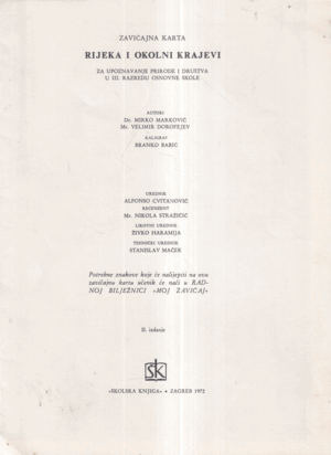 rijeka i okolni krajevi (zavičajna karta, 1972.)