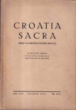 croatia sacra, arhiv za crkevnu poviest hrvata
