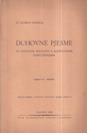 kamilo dočkal: duhovne pjesme