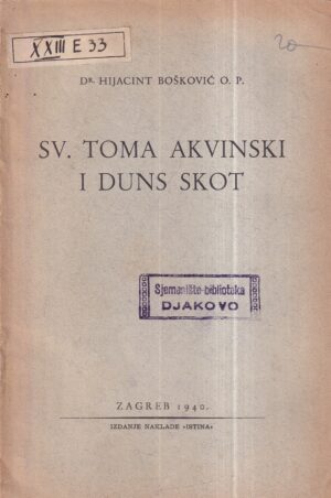 hijacint bošković: sv. toma akvinski i duns skot
