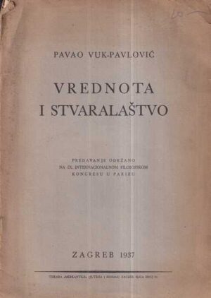 pavao vuk-pavlović: vrednota i stvaralaštvo