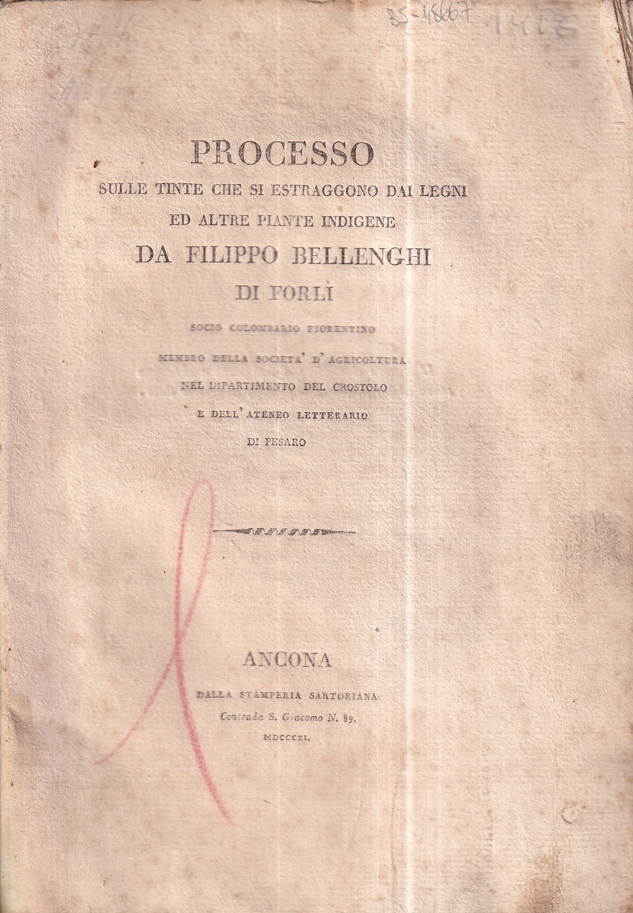 filippo bellenghi: processo sulle tinte che si estraggono dai legni ed altre piante indigene da filippo bellenghi di forlì