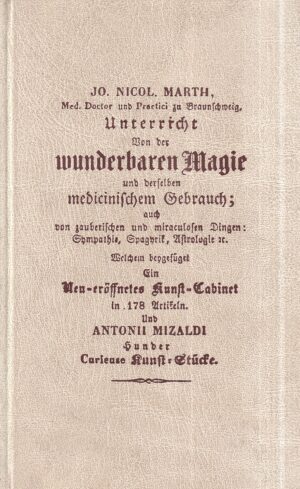 nicolaus martinus: unterricht von der wunderbaren magie und derselben medicinischem gebrauch