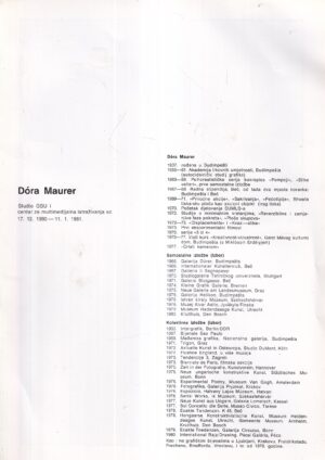 dora maurer: katalog