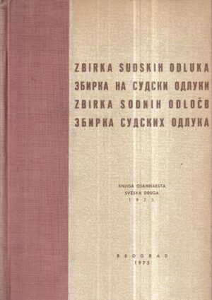 mirko perović: zbirka sudskih odluka (knjiga osamnaesta, sveska druga)
