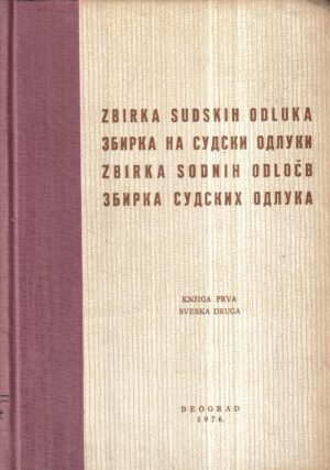 mirko perović: zbirka sudskih odluka (knjiga prva, sveska druga)