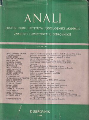 cvito fisković: anali historijskog instituta jugoslavenske akademije | godina iii.