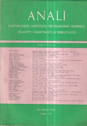 cvito fisković: anali historijskog instituta jugoslavneske akademije | godina viii-ix.