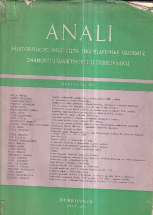 cvito fisković: anali historijskog instituta jugoslavenske akademije | godina vi-vii.