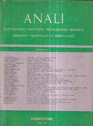 cvito fisković: anali historijskog instituta jugoslavenske akademije | godina iv-v.