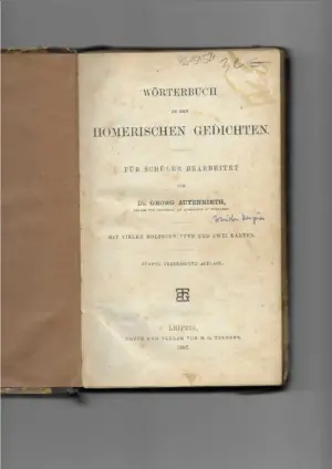 georg autenrieth: wörterbuch zu den homerischen gedichten