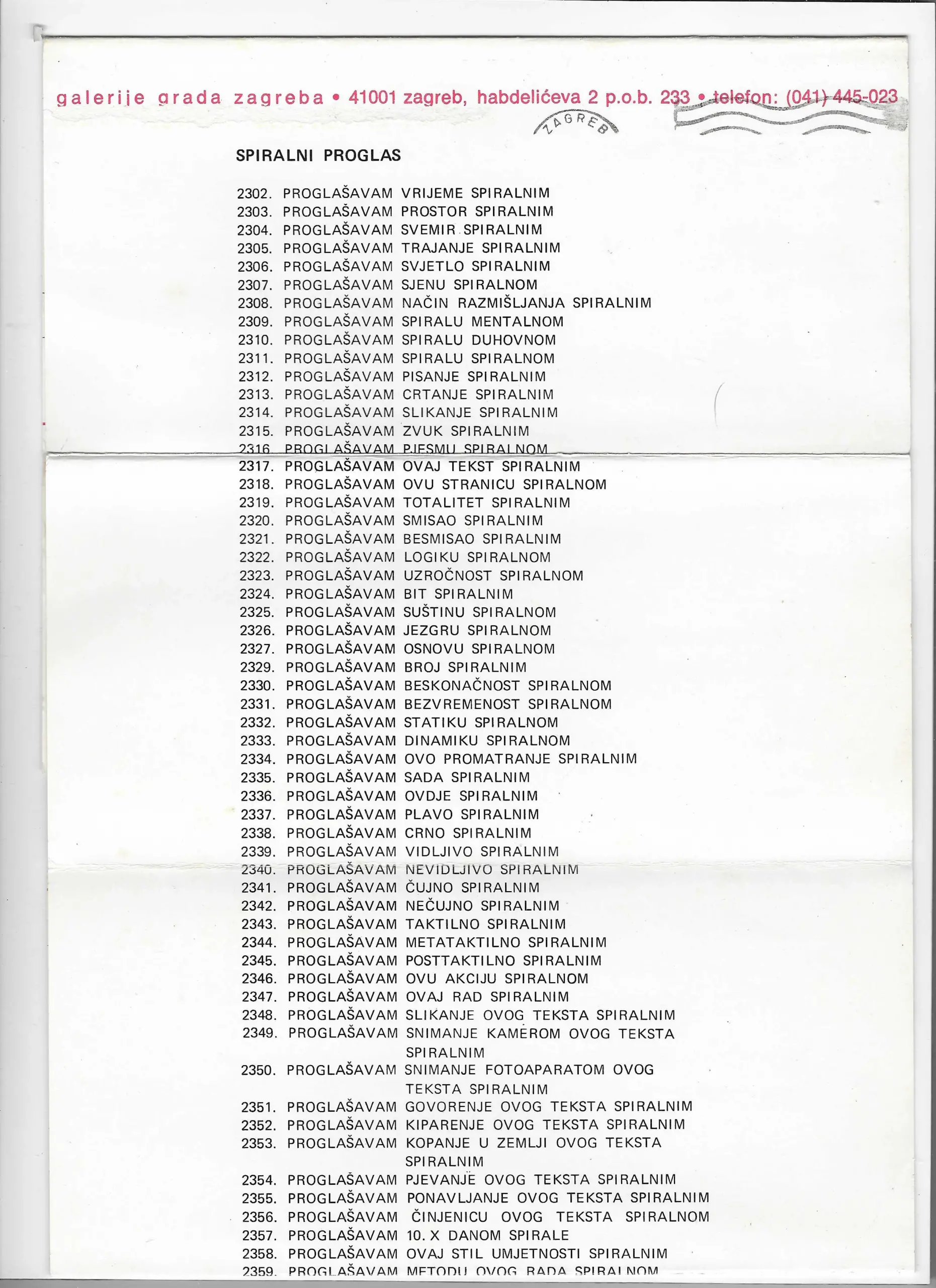 boris demur: spiralni proglas