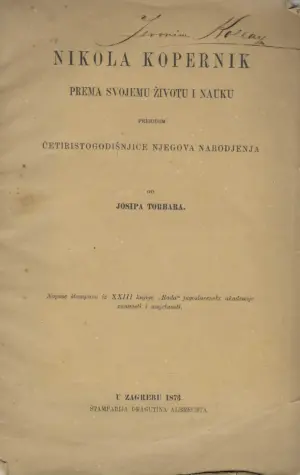 josip torbar: nikola kopernik prema svojemu životu i nauku