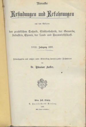 Theodor Koffer: Erfindungen und Erfahrungen 1891