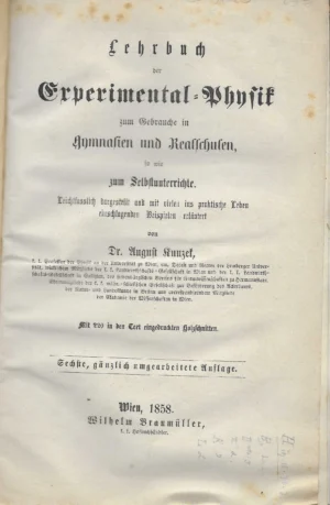August Kunzek: Eksperimental Physik