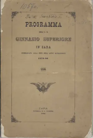 Programma Dell' I. R. Ginnasio Superiore in Zara XXIII