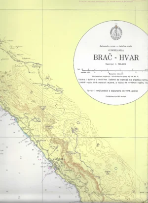 Pomorska karta: Brač-Hvar