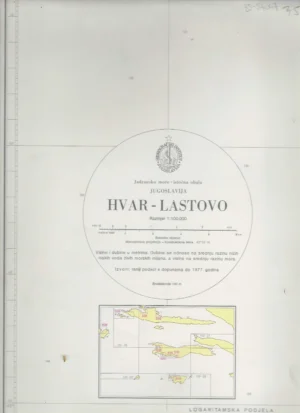 Pomorska karta: Hvar-Lastovo