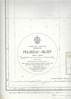 Pomorska karta: Pelješac-Mljet