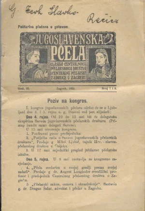 Jugoslavenska pčela br. 7. i 8./1922.