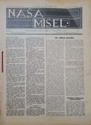 Omladinski kulturno-politični list: Naša misel 1-20