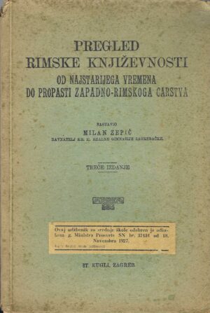 Milan Žepić: Pregled rimske književnosti