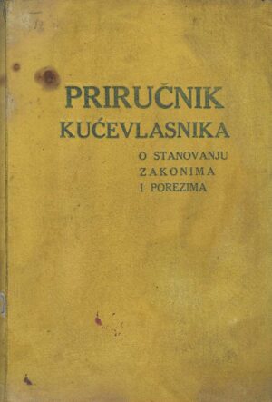 Priručnik kućevlasnika o stanovanju, zakonima i porezima, Zagreb 1936.