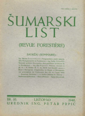 Petar Prpić: Šumarski list br. 10/1940.