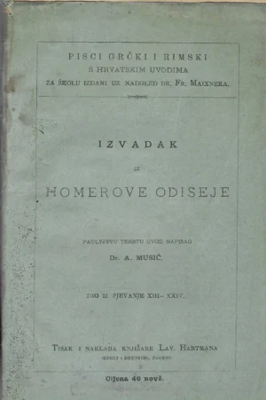 dr. August Musić: Izvadak iz Homerove Odiseje