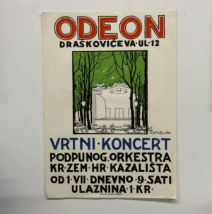 Odeon: Vrtni koncert podpunog orkestra Kraljevskog zemaljskog hrvatskog kazališta