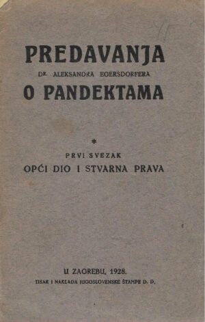 Predavanja dr. Aleksandra Egersdorfera o pandektama