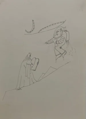 Ladislav Klein: Potpisana karikatura 42x30cm