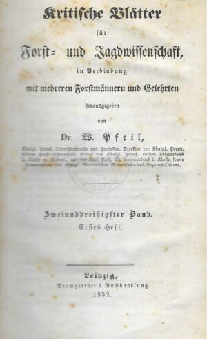 Kritische Blätter für Forst- und Jagdwissenschaft