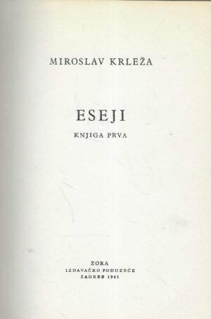 Miroslav Krleža: Eseji