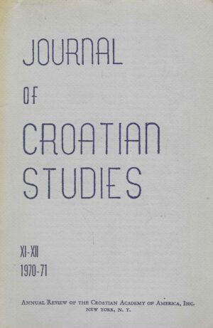 Journal of Croatian Studies: XI-XII/1970-71