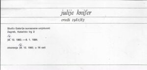 Pozivnica na izložbu crteža Julija Knifera 1983.