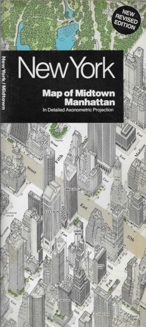 New York - Map of Midtown Manhattan In Detailed Axonometric Projection