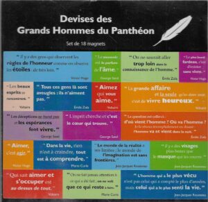 Devises des Grands Hommes du Panthéon - Set od 18 magneta