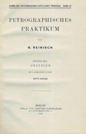 R. Reinisch: Petrographisches Praktikum