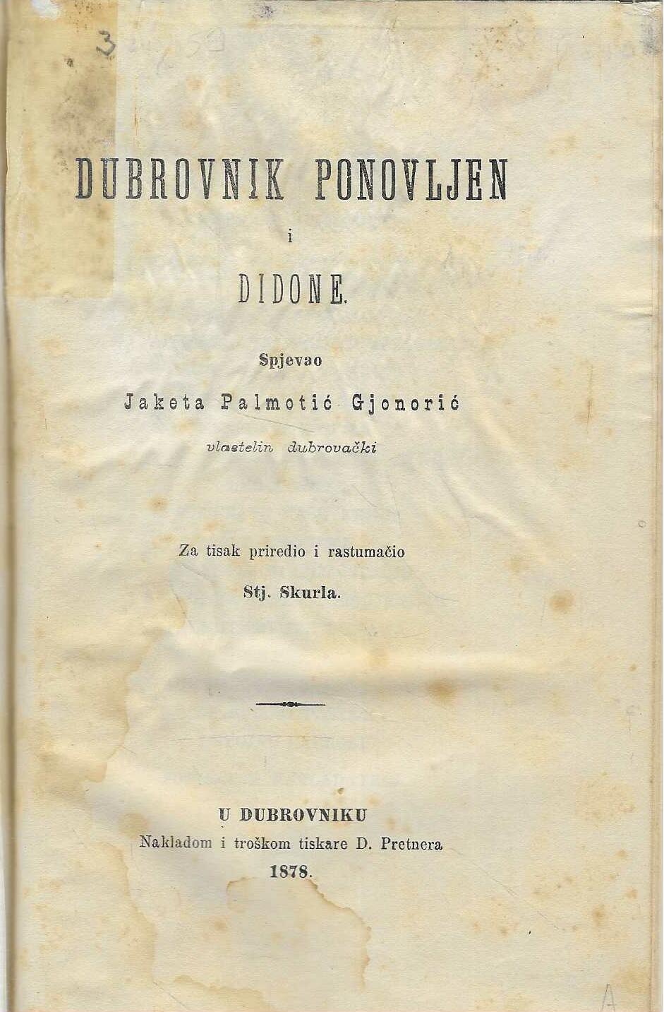 Jaketa Palmotić Gjonorić: Dubrovnik ponovljen i Didone - Slika 3