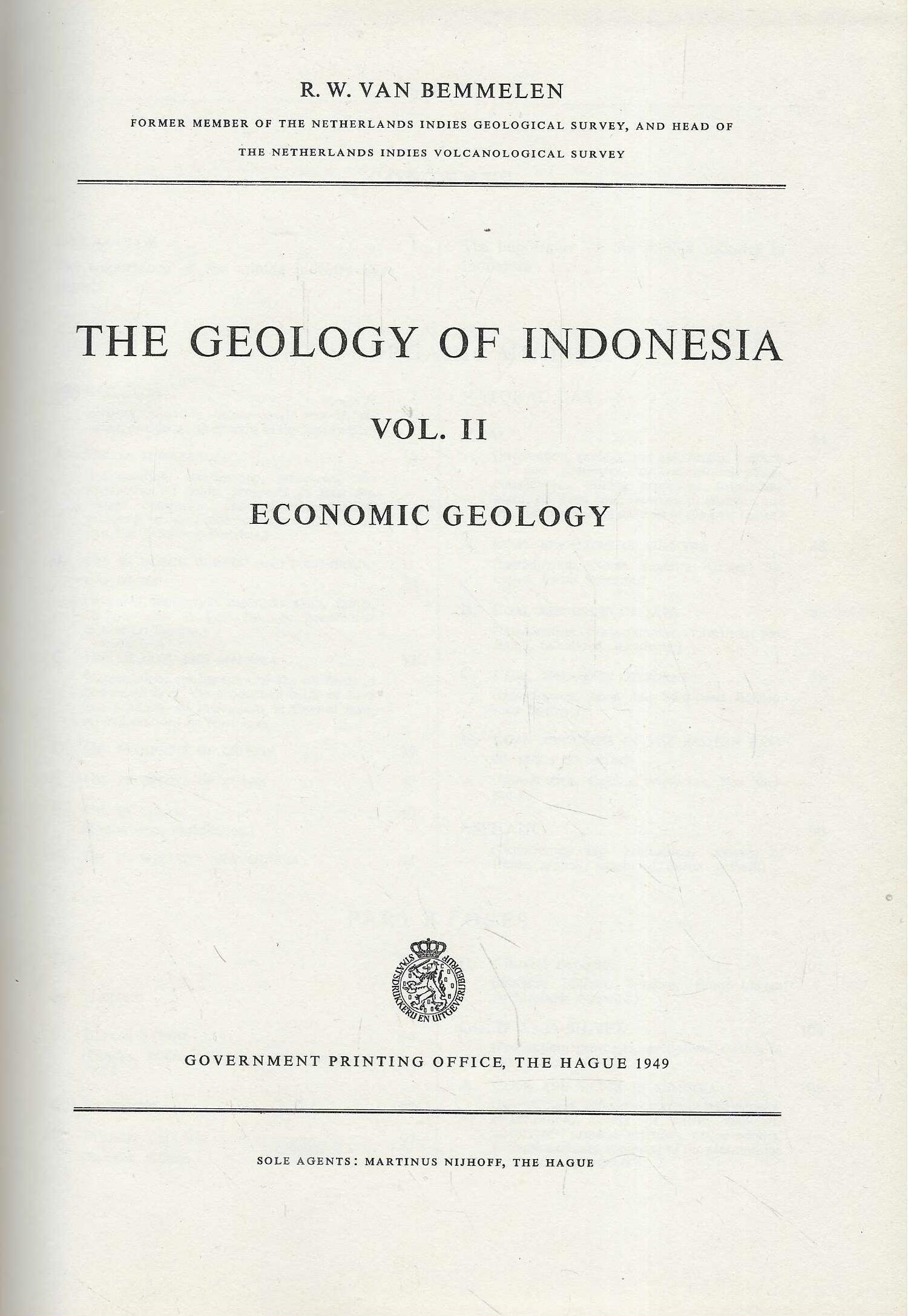 R.W. Bemmelen: The Geology of Indonesia (1-3)